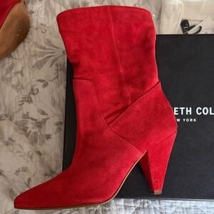 Kenneth Cole Red Suede Boots